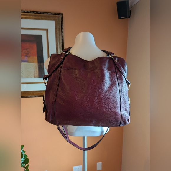 MICHAEL KORS BURGUNDY BAG Shoulder Leather Gold Hardwer - Picture 2 of 14